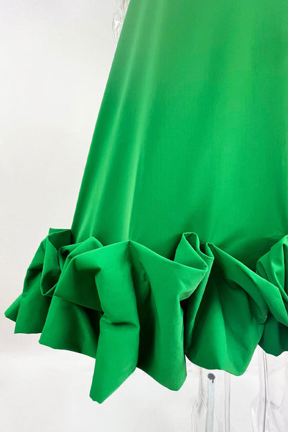 Vestidos elegantes de celebridades con cuello cuadrado y pliegues sólidos