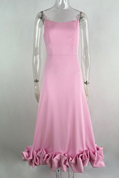 Vestidos elegantes de celebridades con cuello cuadrado y pliegues sólidos