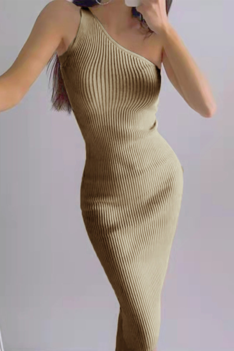 Vestidos sexis de falda cruzada con cuello oblicuo liso