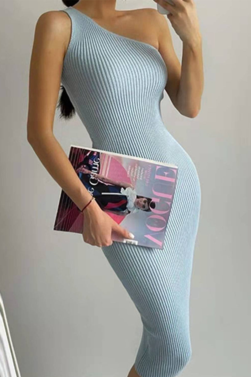 Vestidos sexis de falda cruzada con cuello oblicuo liso