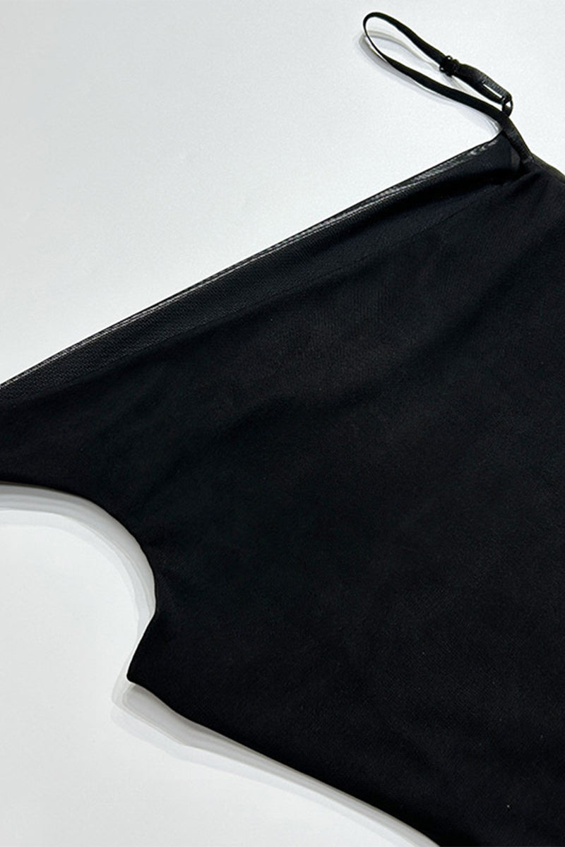 Vestidos sexis irregulares con escote oblicuo asimétrico, espalda descubierta y volantes