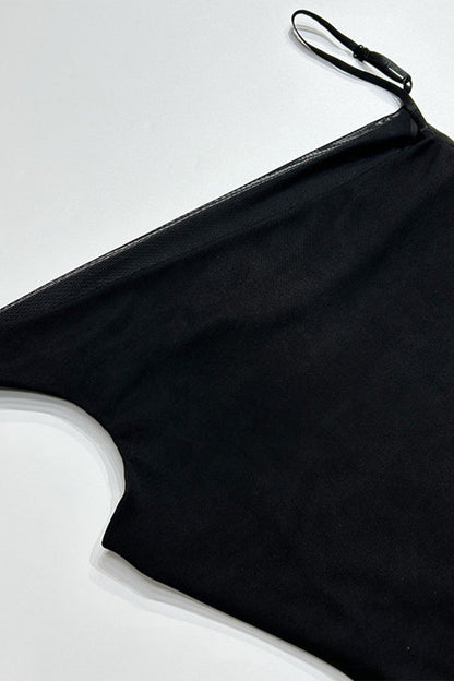 Vestidos sexis irregulares con escote oblicuo asimétrico, espalda descubierta y volantes