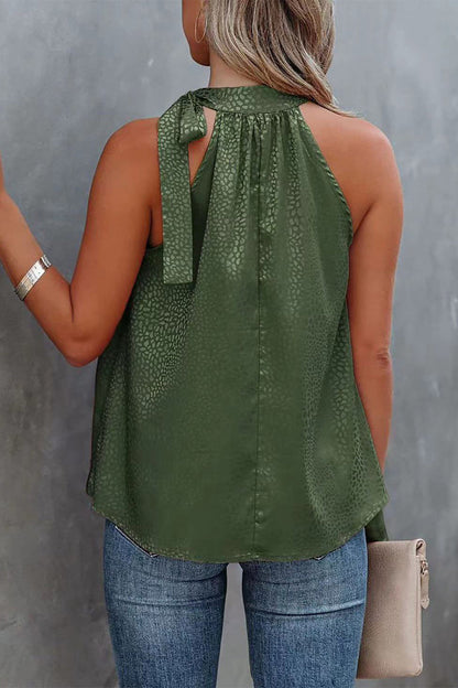 Tops halter de leopardo con lazo