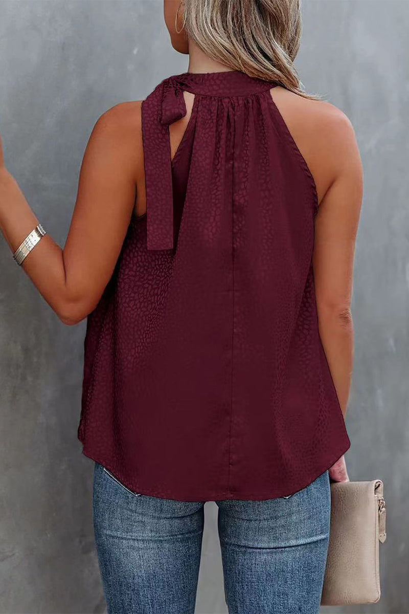 Tops halter de leopardo con lazo
