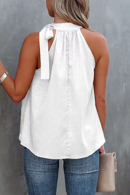 Tops halter de leopardo con lazo
