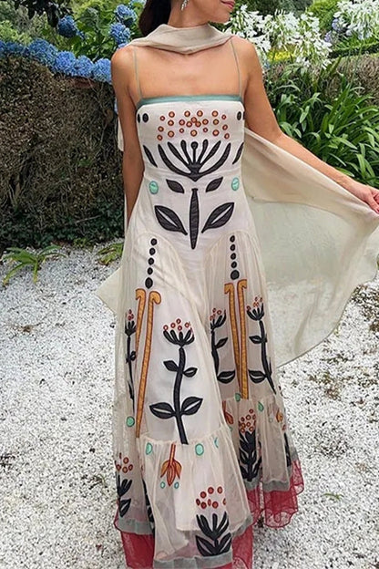 Vestidos sexis con tirantes y estampado geométrico de patchwork