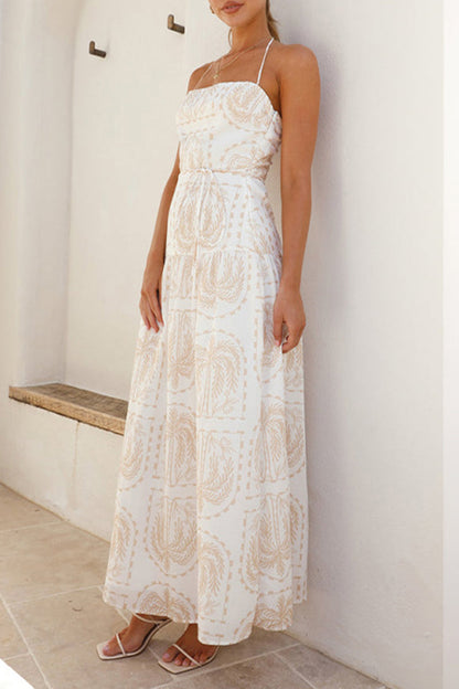 Vestidos de playa con cuello halter, espalda descubierta y estampado floral para vacaciones (4 colores)