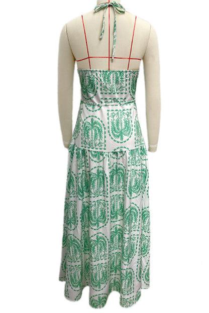 Vestidos de playa con cuello halter, espalda descubierta y estampado floral para vacaciones (4 colores)
