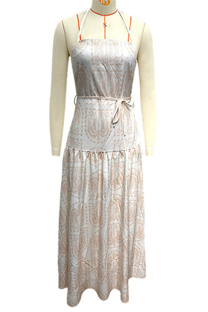 Vestidos de playa con cuello halter, espalda descubierta y estampado floral para vacaciones (4 colores)