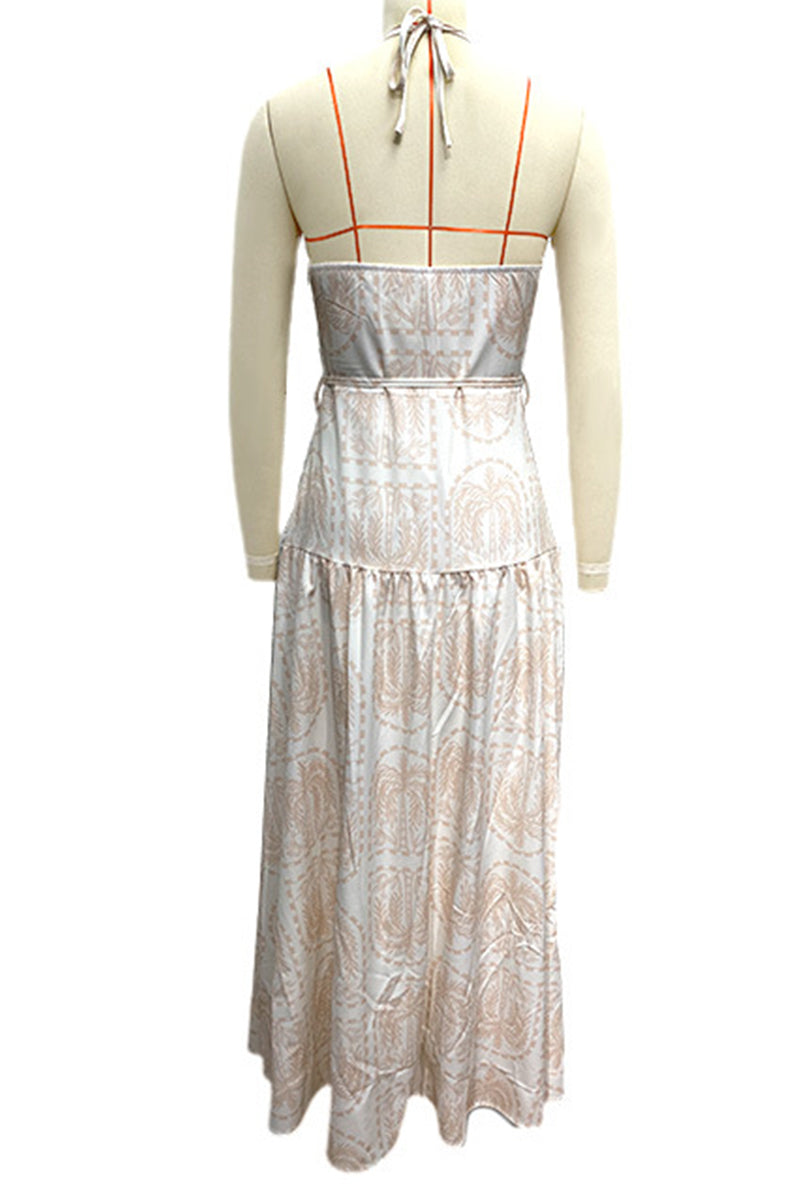 Vestidos de playa con cuello halter, espalda descubierta y estampado floral para vacaciones (4 colores)