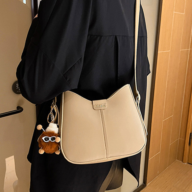 Bolsos casuales de patchwork lisos y sencillos (con colgante) (4 colores)