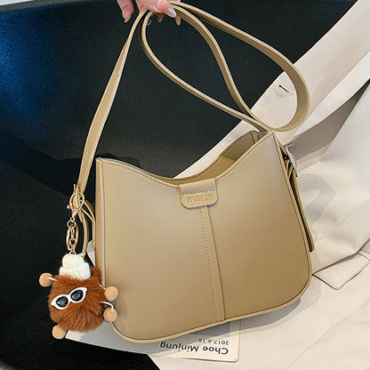 Bolsos casuales de patchwork lisos y sencillos (con colgante) (4 colores)