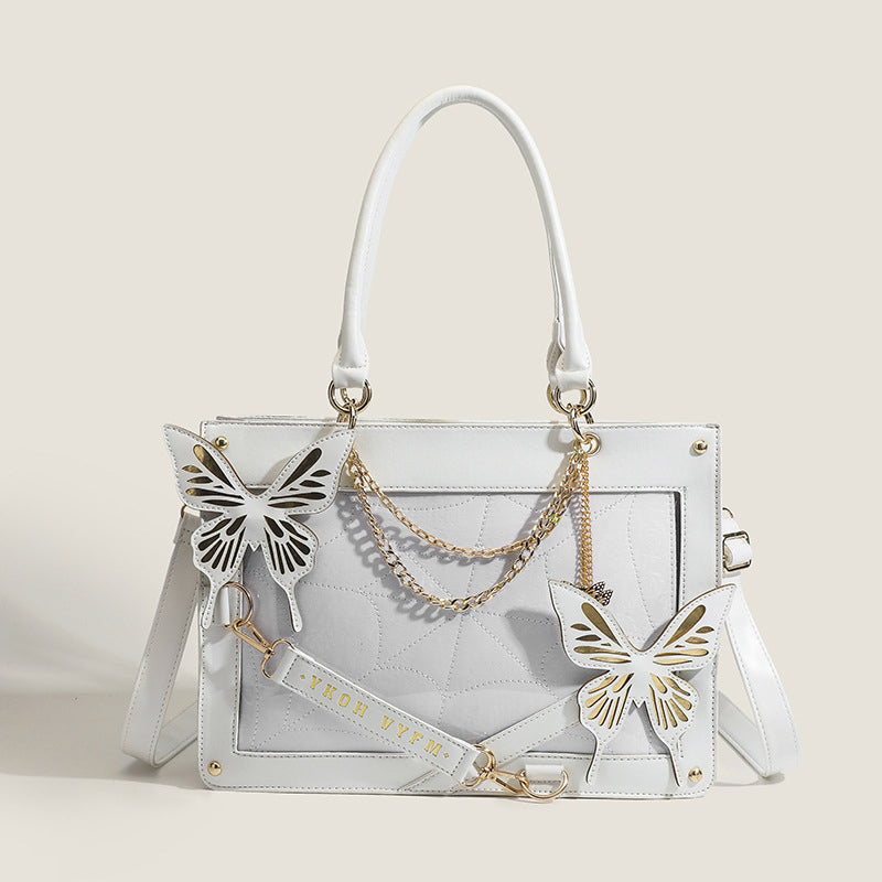Bolsos elegantes con cadenas de mariposas y letras