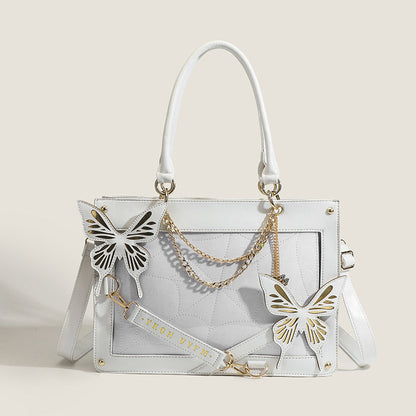 Bolsos elegantes con cadenas de mariposas y letras