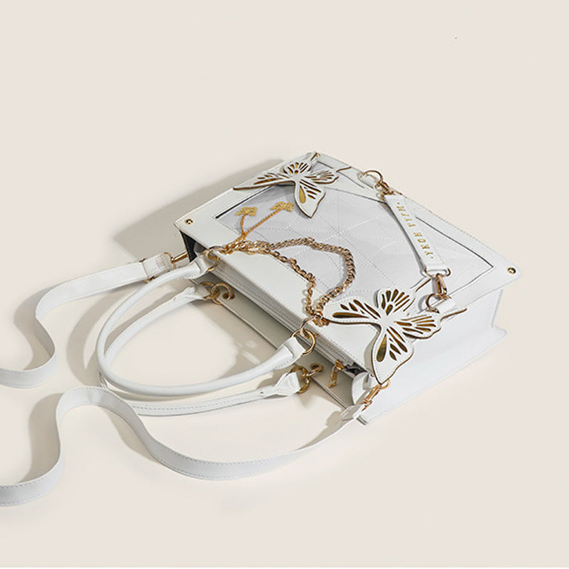 Bolsos elegantes con cadenas de mariposas y letras