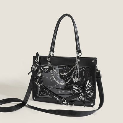 Bolsos elegantes con cadenas de mariposas y letras