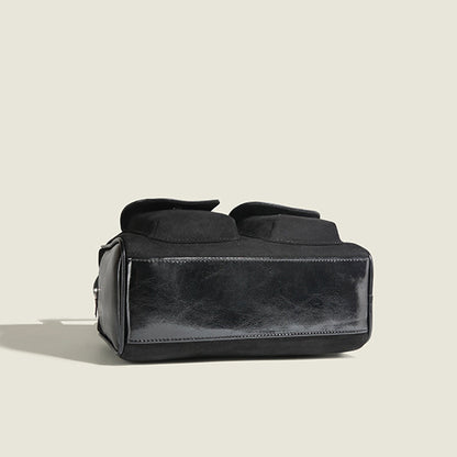 Bolsos casuales vintage con cremallera y bolsillos sólidos