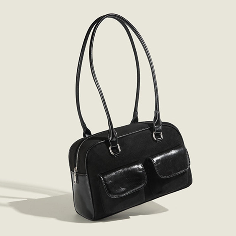 Bolsos casuales vintage con cremallera y bolsillos sólidos