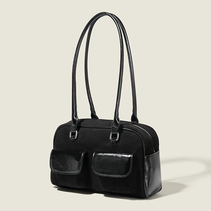 Bolsos casuales vintage con cremallera y bolsillos sólidos