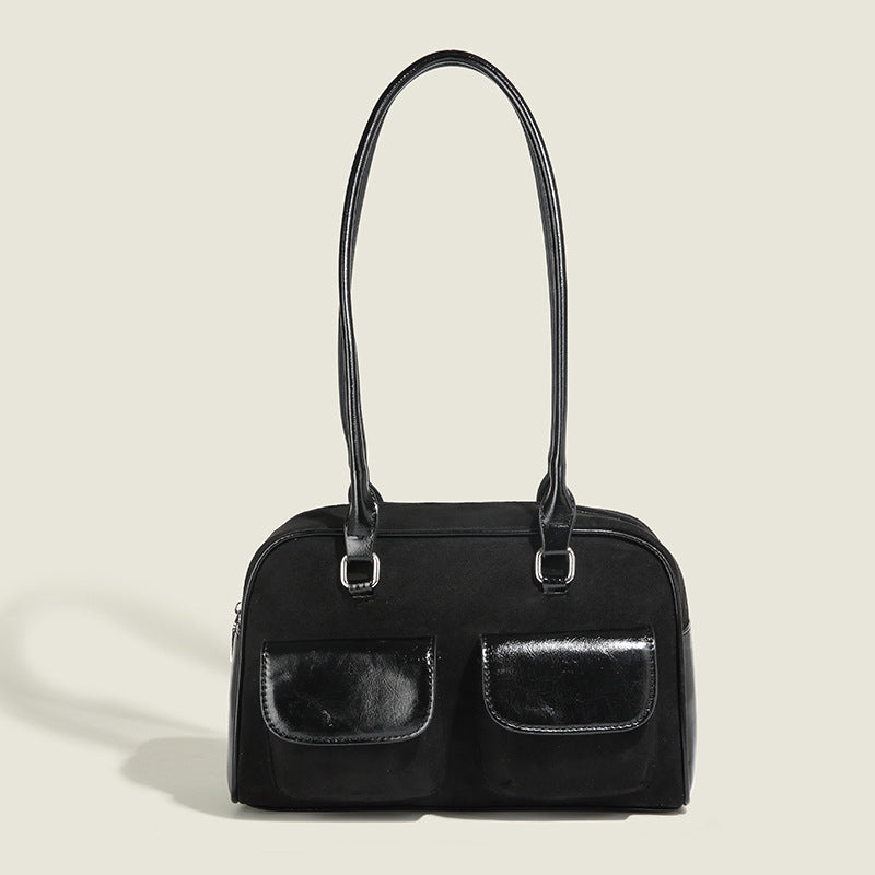 Bolsos casuales vintage con cremallera y bolsillos sólidos