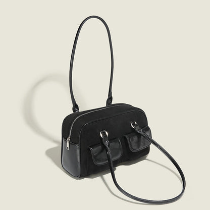 Bolsos casuales vintage con cremallera y bolsillos sólidos