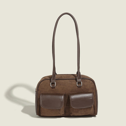 Bolsos casuales vintage con cremallera y bolsillos sólidos