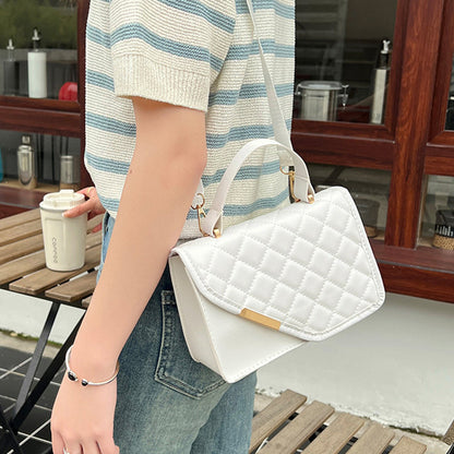 Bolsas con cremallera de patchwork rómbico a cuadros para uso diario (5 colores)