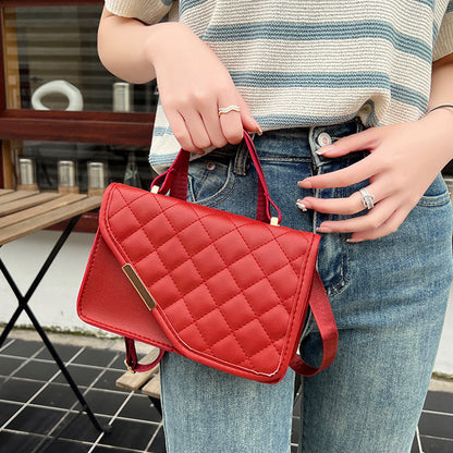 Bolsas con cremallera de patchwork rómbico a cuadros para uso diario (5 colores)