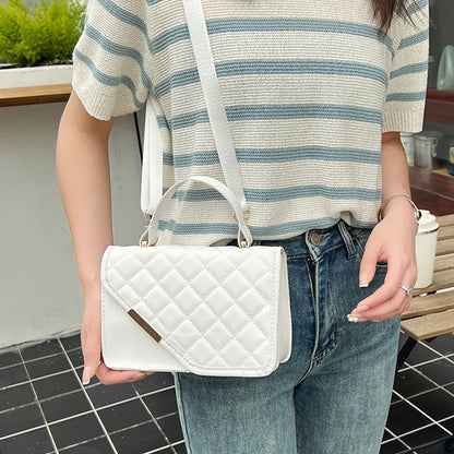 Bolsas con cremallera de patchwork rómbico a cuadros para uso diario (5 colores)