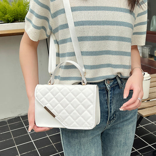 Bolsas con cremallera de patchwork rómbico a cuadros para uso diario (5 colores)