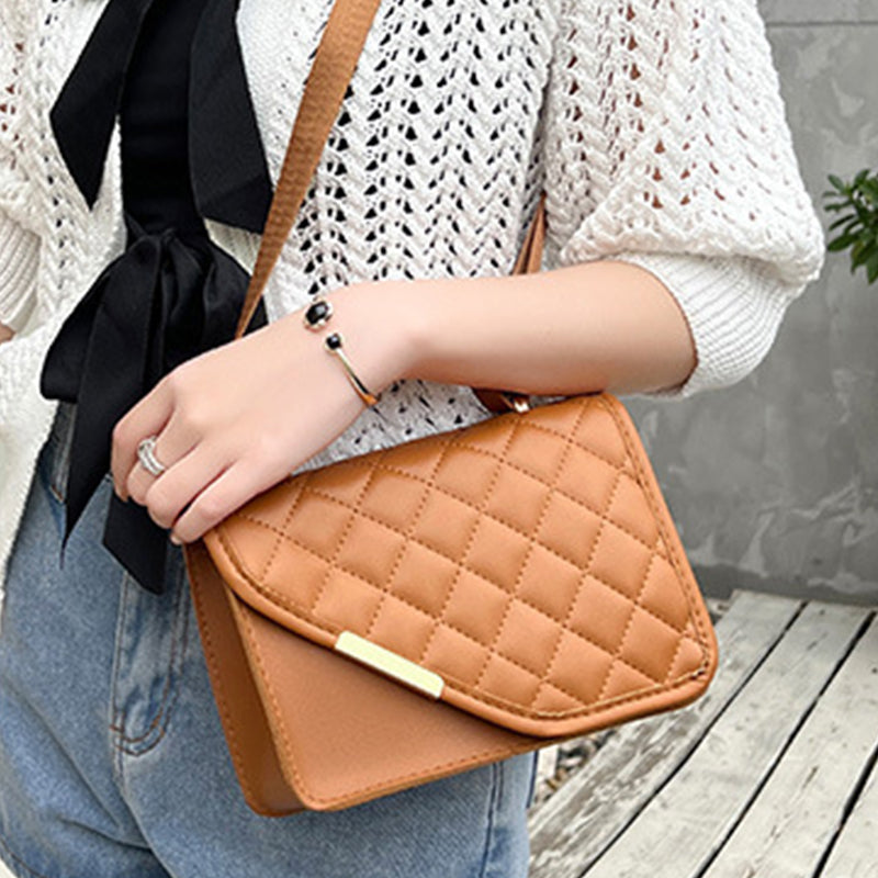 Bolsas con cremallera de patchwork rómbico a cuadros para uso diario (5 colores)