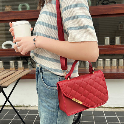 Bolsas con cremallera de patchwork rómbico a cuadros para uso diario (5 colores)
