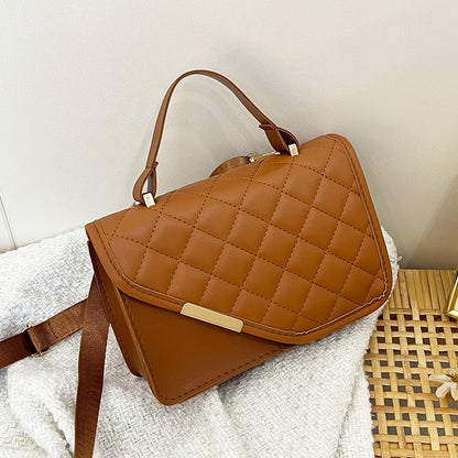 Bolsas con cremallera de patchwork rómbico a cuadros para uso diario (5 colores)