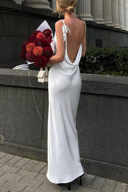 Vestidos sexis de tirantes con escote en U, espalda descubierta y vendaje sólido