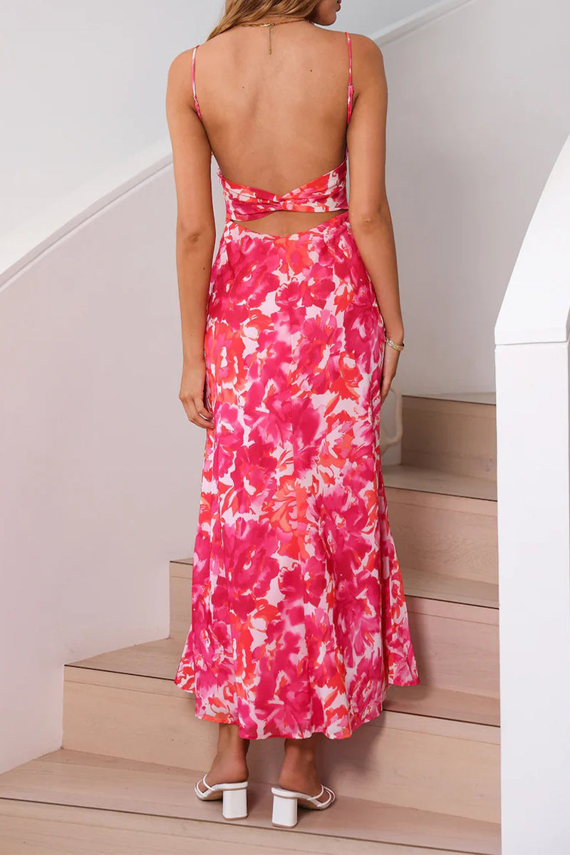 Vestidos sexis de vacaciones con cuello en U y diseño floral de patchwork (3 colores)