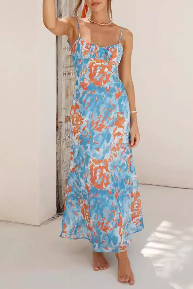 Vestidos sexis de vacaciones con cuello en U y diseño floral de patchwork (3 colores)
