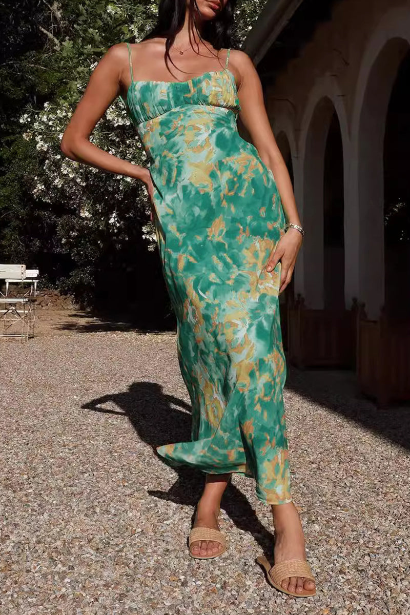 Vestidos sexis de vacaciones con cuello en U y diseño floral de patchwork (3 colores)
