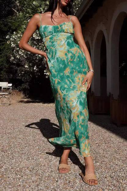Vestidos sexis de vacaciones con cuello en U y diseño floral de patchwork (3 colores)