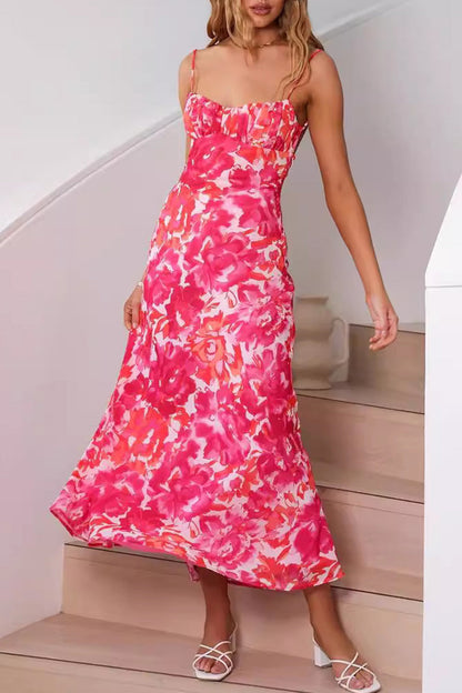 Vestidos sexis de vacaciones con cuello en U y diseño floral de patchwork (3 colores)
