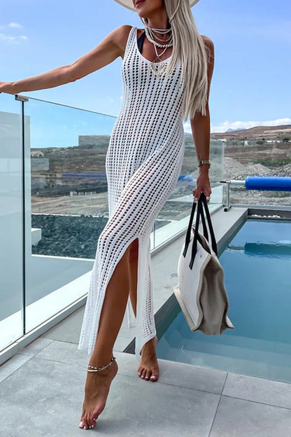 Traje de baño sexy de vacaciones con abertura y escote ahuecado