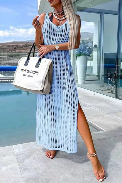 Traje de baño sexy de vacaciones con abertura y escote ahuecado