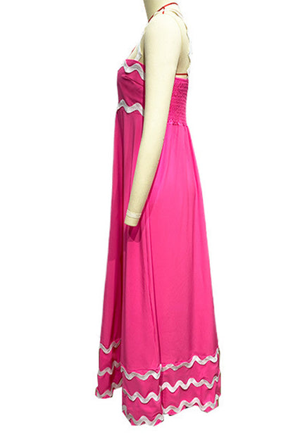 Vestidos casuales con tirantes y patchwork ondulado en contraste (7 colores)