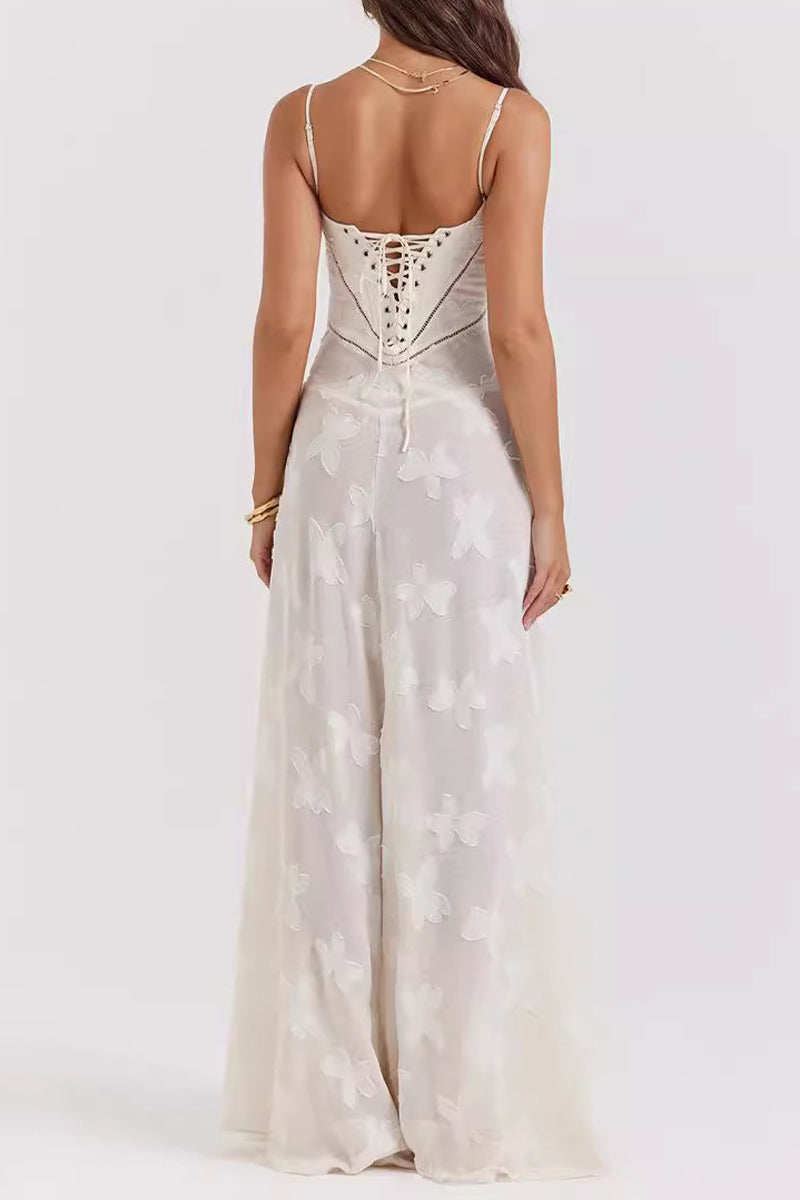 Vestidos elegantes de celebridades con encaje liso, frenillo, espalda descubierta, cuello cuadrado y tirantes