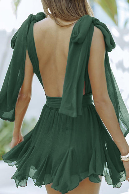 Vestidos sexis sin mangas con escote en V y espalda descubierta con vendaje liso (3 colores)