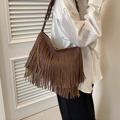 Bolsos casuales de uso diario con borlas sólidas (4 colores)