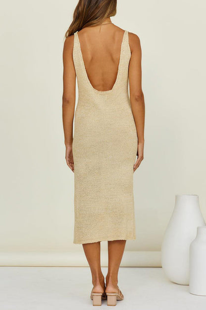 Traje de baño sexy de vacaciones, liso, sin espalda, con abertura (3 colores)
