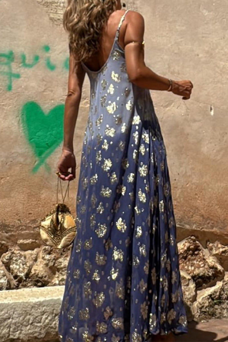 Vestidos sexys con escote en V y estampado degradado en contraste (3 colores)