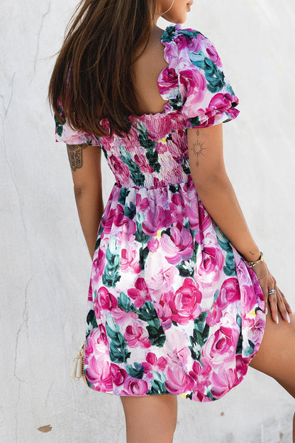 Vestidos irregulares sexys con hombros descubiertos y pliegues florales (5 colores)