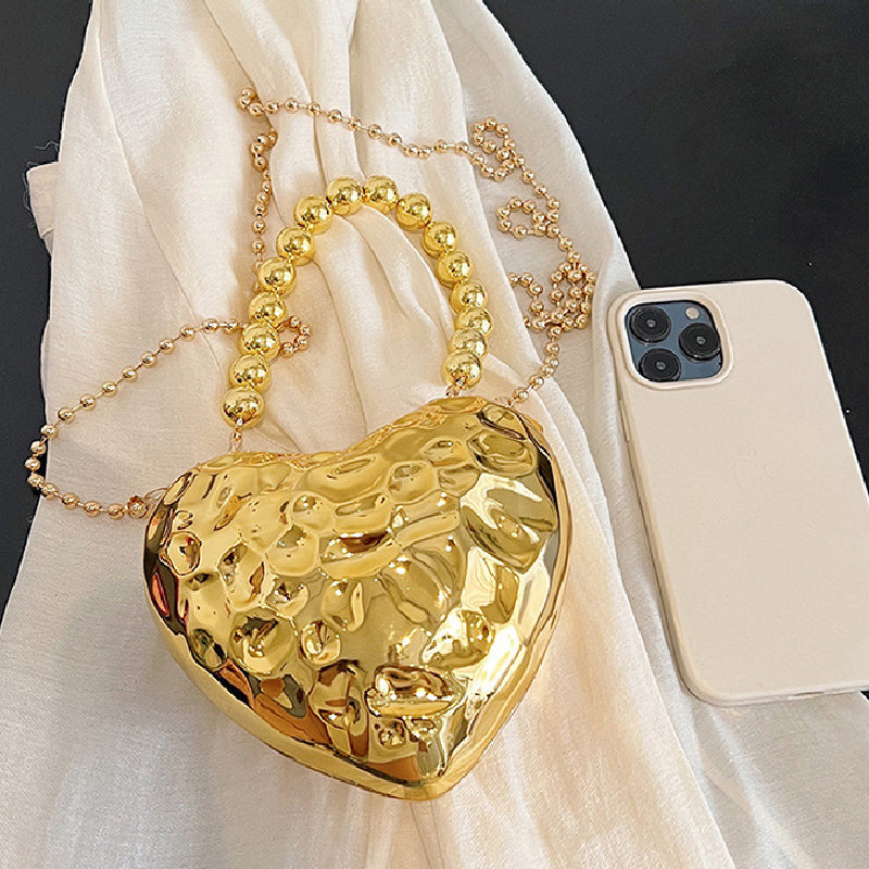Bolsos casuales con cadenas sólidas en forma de corazón