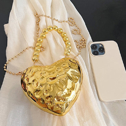 Bolsos casuales con cadenas sólidas en forma de corazón